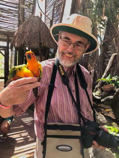 David with a parakeet, Porta Maya