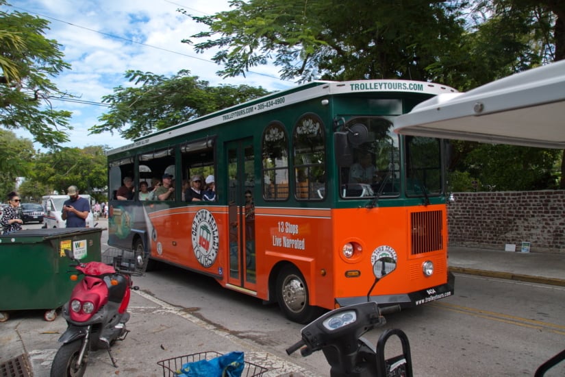 Tourist trolley like the one we took in Key West